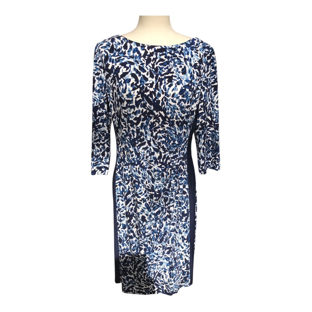 Lauren Ralph Lauren Elegant Blue and White Patterned Dress